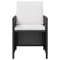 Garten-Essgruppe 11-tlg. mit Auflagen Poly Rattan | schwarz 