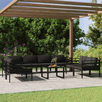 9-tlg. Garten-Lounge-Set mit Kissen Alum gallery