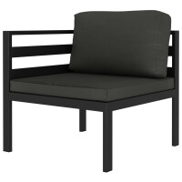 9-tlg. Garten-Lounge-Set mit Kissen Aluminium Anthrazit 3