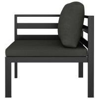 9-tlg. Garten-Lounge-Set mit Kissen Aluminium Anthrazit 4