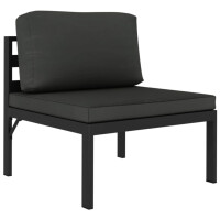 9-tlg. Garten-Lounge-Set mit Kissen Aluminium Anthrazit 5