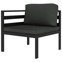 5-tlg. Garten-Lounge-Set mit Kissen Aluminium Anthrazit 3