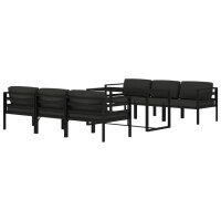 7-tlg. Garten-Lounge-Set mit Kissen Aluminium Anthrazit 3