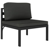 8-tlg. Garten-Lounge-Set mit Kissen Aluminium Anthrazit 6
