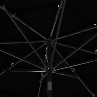 Sonnenschirm mit Aluminium-Mast 3-lagig Schwarz 3m 5