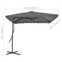 Sonnenschirm mit Stahl-Mast 250x250cm | anthrazit 6