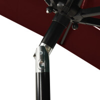 Sonnenschirm mit Aluminium-Mast 3-lagig Bordeauxrot 2x2m 5
