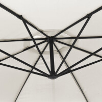 Ampelschirm mit Aluminium-Mast 350x350cm | sandweiß 7