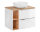 Badezimmer Waschplatz CAPRI 80cm | inkl. Keramik Aufsatzwaschbecken & Fächern | weiß-goldeiche