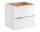 Badezimmer Waschplatz CAPRI 80cm | inkl. Keramik Aufsatzwaschbecken & Fächern | weiß-goldeiche