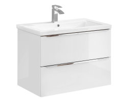 Badezimmer Waschplatz CAPRI 80cm | Einbau-Waschbecken | weiß-goldeiche