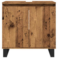 Badschrank Stand-Waschtisch 58cm 2-türig | Altholz-Opti