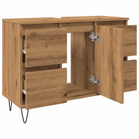 Badschrank Stand-Waschtisch 80cm | artisan-eiche