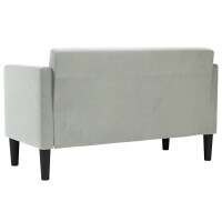 Zweisitzer Armlehnen-Sofa 111cm Samt | hellgrau 5