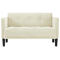 Zweisitzer Armlehnen-Sofa 111cm Samt | creme 3