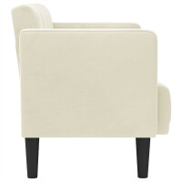 Zweisitzer Armlehnen-Sofa 111cm Samt | creme 4