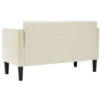 Zweisitzer Armlehnen-Sofa 111cm Samt | creme 5