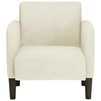 Polster-Sessel mit Armlehnen 68x70cm Samt | creme 3