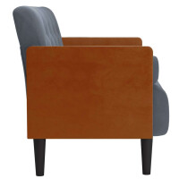 Zweisitzer-Sofa mit Nackenrollen 110cm Samt | dunkelgrau 4