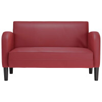 Zweisitzer-Sofa Kunstleder 110cm | weinrot 3