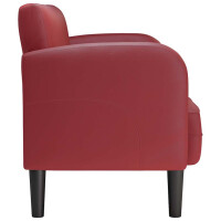 Zweisitzer-Sofa Kunstleder 110cm | weinrot 4