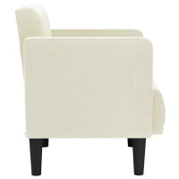 Polster-Sessel mit Armlehnen 70x75cm Samt | creme 4
