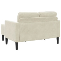 2-Sitzer-Sofa mit Chaiselongue L-Form 125cm Samt | creme 6