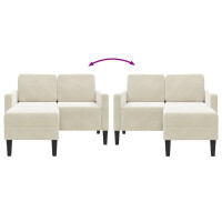 2-Sitzer-Sofa mit Chaiselongue L-Form 125cm Samt | creme 7