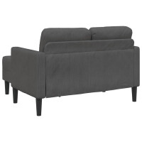 2-Sitzer-Sofa mit Chaiselongue L-Form 125cm Leinen | dunkelg