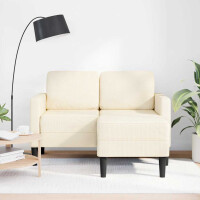2-Sitzer-Sofa mit Chaiselongue L-Form 125cm Leinen | creme 3