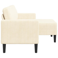 2-Sitzer-Sofa mit Chaiselongue L-Form 125cm Leinen | creme 5