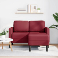 2-Sitzer-Sofa mit Chaiselongue L-Form 125cm Kunstleder | wei
