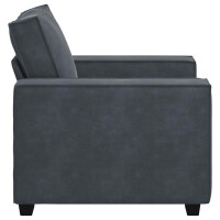 Polster-Sessel mit XL-Armlehne 59cm Samt | dunkelgrau 5