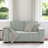 2-Sitzer-Sofa mit XL-Armlehne 120cm Samt | hellgrau 3