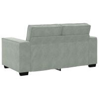 2-Sitzer-Sofa mit XL-Armlehne 120cm Samt | hellgrau 6