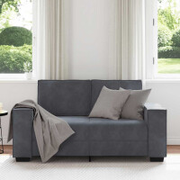 2-Sitzer-Sofa mit XL-Armlehne 120cm Samt | dunkelgrau 3
