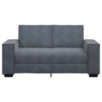 2-Sitzer-Sofa mit XL-Armlehne 120cm Samt | dunkelgrau 4