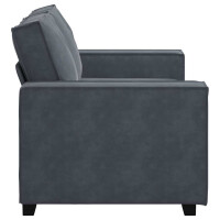2-Sitzer-Sofa mit XL-Armlehne 120cm Samt | dunkelgrau 5