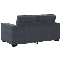 2-Sitzer-Sofa mit XL-Armlehne 120cm Samt | dunkelgrau 6