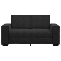 2-Sitzer-Sofa mit XL-Armlehne 120cm Samt | schwarz 4
