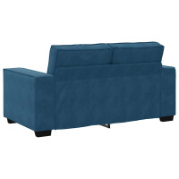 2-Sitzer-Sofa mit XL-Armlehne 120cm Samt | blau 6