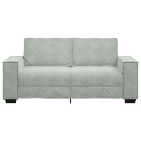 2-Sitzer-Sofa mit XL-Armlehne 140cm Samt | hellgrau 4