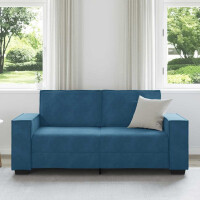 2-Sitzer-Sofa mit XL-Armlehne 140cm Samt | blau 3
