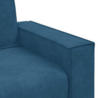 2-Sitzer-Sofa mit XL-Armlehne 140cm Samt | blau 7