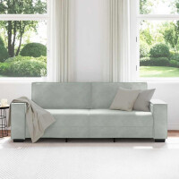 3-Sitzer-Sofa mit XL-Armlehne 180cm Samt | hellgrau 3