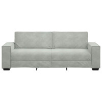 3-Sitzer-Sofa mit XL-Armlehne 180cm Samt | hellgrau 4