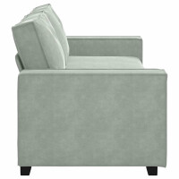 3-Sitzer-Sofa mit XL-Armlehne 180cm Samt | hellgrau 5
