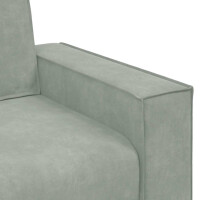 3-Sitzer-Sofa mit XL-Armlehne 180cm Samt | hellgrau 7