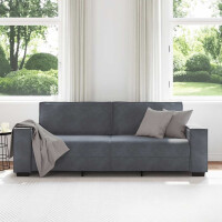 3-Sitzer-Sofa mit XL-Armlehne 180cm Samt | dunkelgrau 3