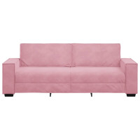 3-Sitzer-Sofa mit XL-Armlehne 180cm Samt | rosa 4